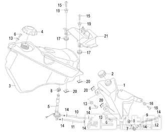 Palivová a olejová nádrž - Malaguti XSM 50 Motard 2004