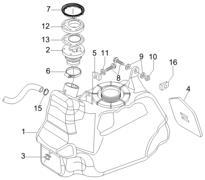 2.47 Palivová nádrž - Gilera Nexus 500 4T LC 2006-2008 (ZAPM35200)