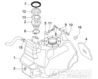 2.47 Palivová nádrž - Gilera Nexus 500 4T LC 2006-2008 (ZAPM35200)