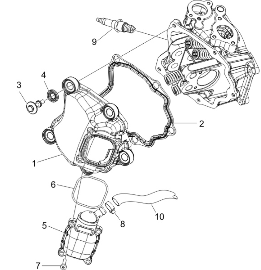 1.12 Kryt hlavy válce, zapalovací svíčka - Gilera Runner 200 ST 4T LC 2008-2011 (ZAPM46401)