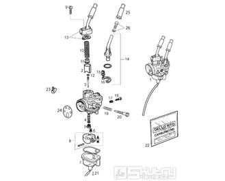 65.21 Karburátor (jednotlivé díly) - Gilera SMT 50 D50B0 od roku 2005 (ZAPABB01)