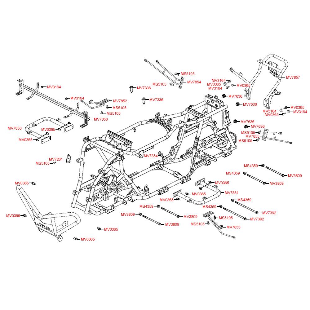 F21 Rám a držáky - Kymco Maxxer 400