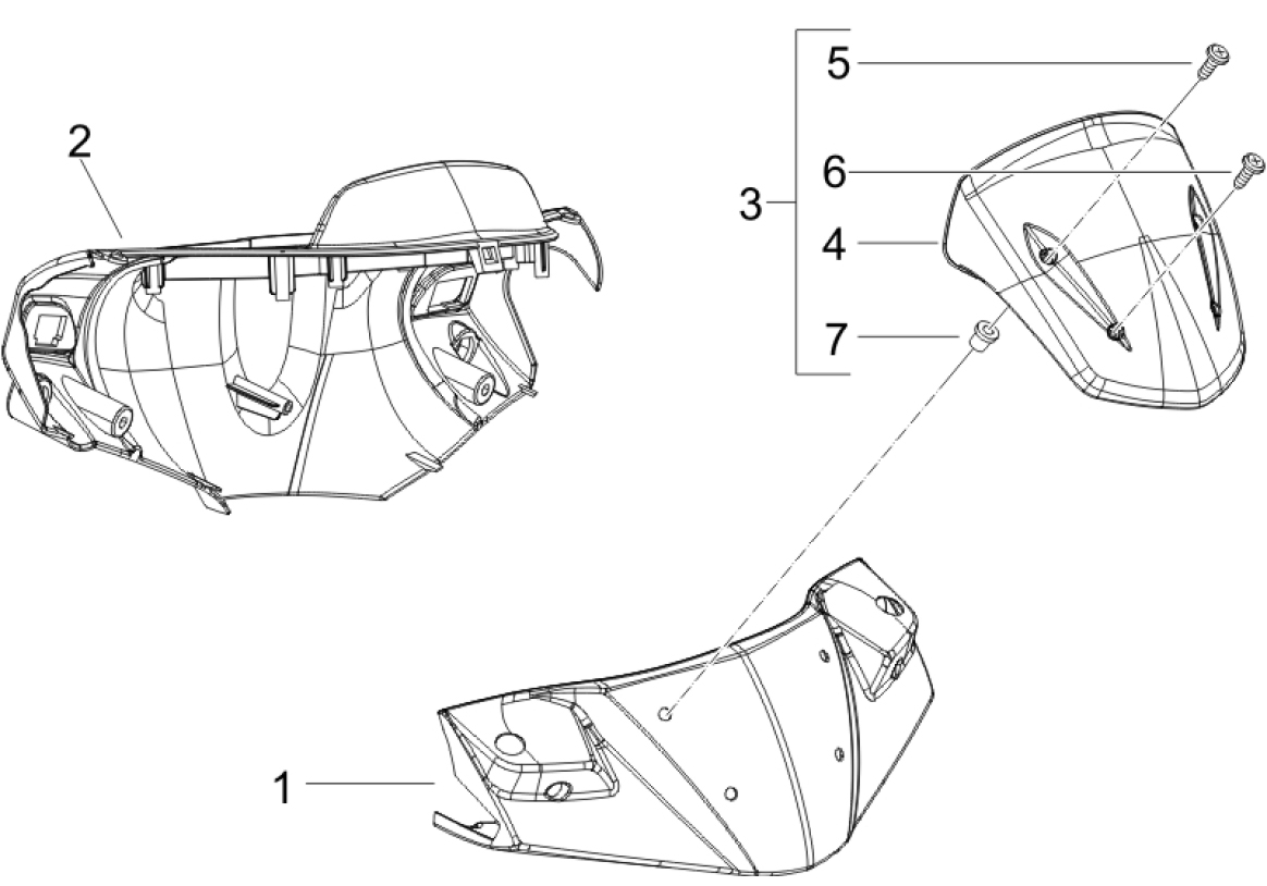 3.01 Kryt řidítek - Gilera Runner 125 "SC" VX 4T 2006 UK (ZAPM46300)