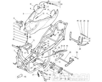 Rám a palivová nádrž - Malaguti Madison R 125  Euro 2