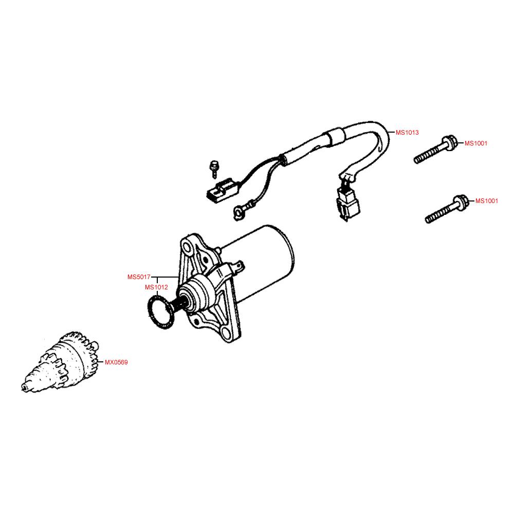 E04 Elektrický startér - Kymco Yager 50 (Spacer 50)