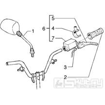 T34/A Zrcátko, levá rukojeť, brzdová páčka - Gilera Stalker 50 do roku 2005 (ZAPC13000...)