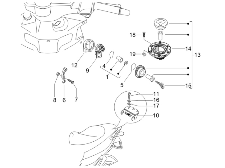 2.46 Zámky - Gilera Runner 50 PureJet 2005-2006 UK (ZAPC46200)