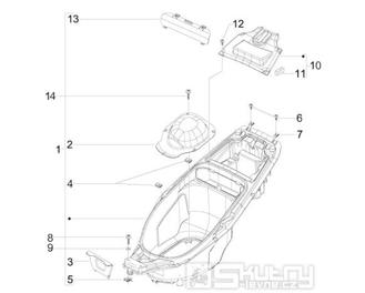 2.34 Podsedlový prostor pro přilbu - Gilera Runner 50 SP 2010-2012 (ZAPC46100, ZAPC46300, ZAPC4610001)