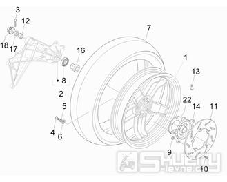 4.12 Zadní kolo - Gilera Nexus 500 4T LC 2009-2011 (ZAPM35200)