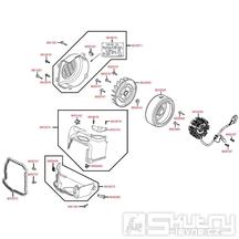 E07 Magneto dobíjení / ventilátor - Kymco Yager 50 GT