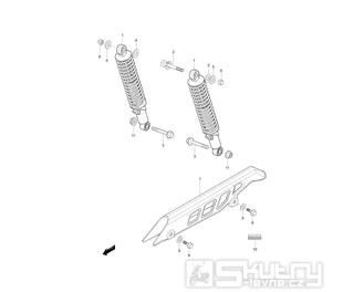 44 Zadní tlumič / Kryt řetězu - Hyosung GF 125 Speed