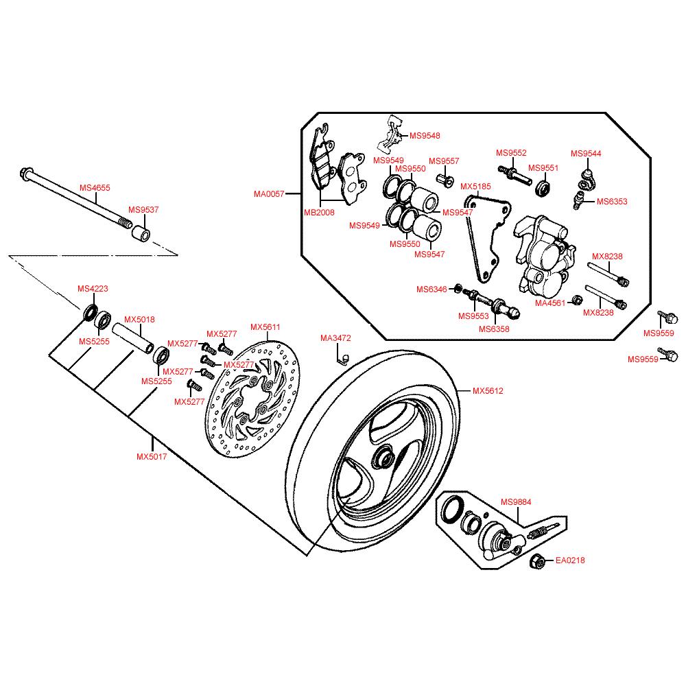 F07 Přední kolo s brzdou - Kymco Grand Dink 125 E3