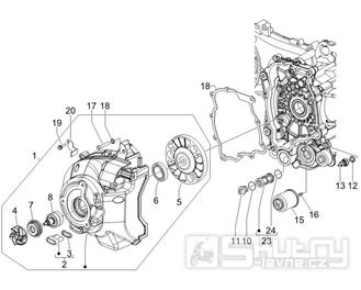 1.23 Kryt magneta dobíjení, olejový filtr - Gilera Nexus 250 4T LC 2006 UK (ZAPM35300)