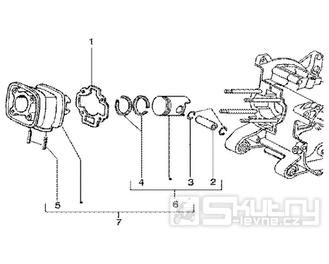 T4 Válec, pístní sada, těsnění válce - Gilera Runner 125 FX DT 2T LC (ZAPM0700...)