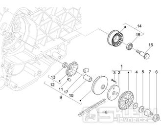 1.13 Řemen variátoru, variátor - Gilera Oregon 250 2007-2009 (RGEYN25D5)