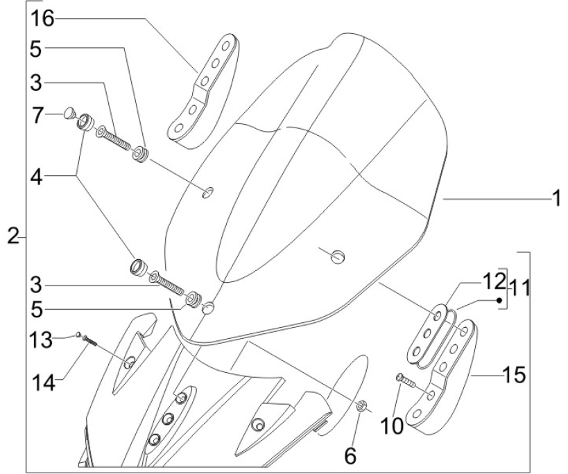 2.27 Štít přední kapotáže - Gilera Nexus 250 4T LC 2007 (ZAPM35300)