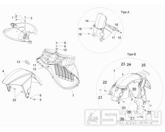 2.33 Přední a zadní blatník - Gilera Runner 50 PureJet 2010-2011 (ZAPC46200)