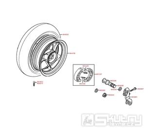 F08 Zadní kolo s třmenem kotoučové brzdy - Kymco Yager 50 GT