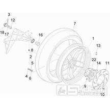 4.12 Zadní kolo - Gilera Nexus 500 4T LC 2006 UK (ZAPM35200)