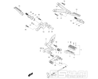 FIG29 Řadící páka / Stupačky - Hyosung GT 250i NE (Naked)