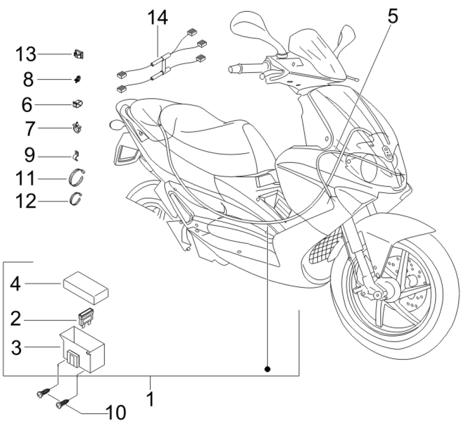 6.08 Elektroinstalace, pojistky - Gilera Runner 125 "SC" VX 4T 2006 UK (ZAPM46300)