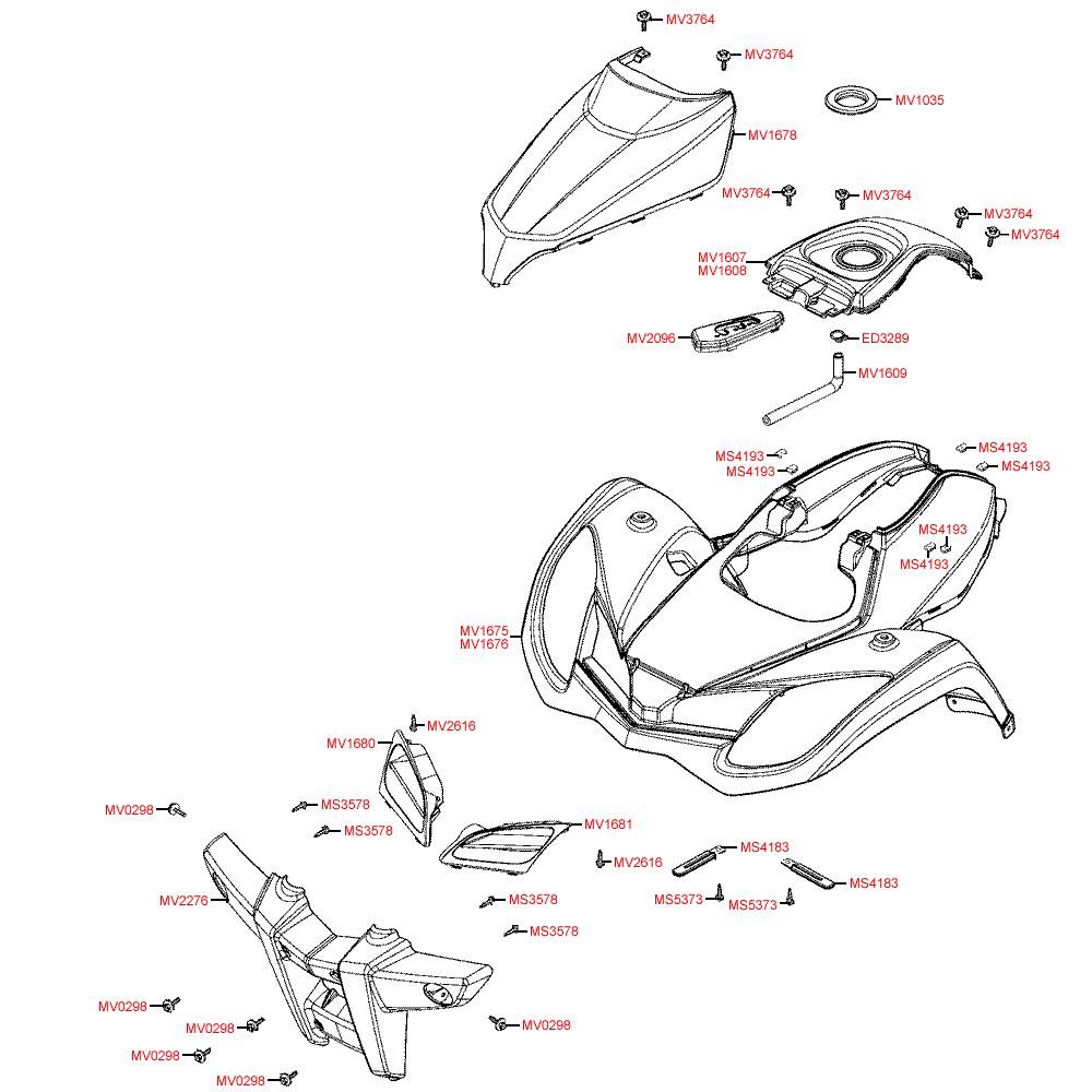 F05 Přední kapotáž - Kymco MXU 250 S