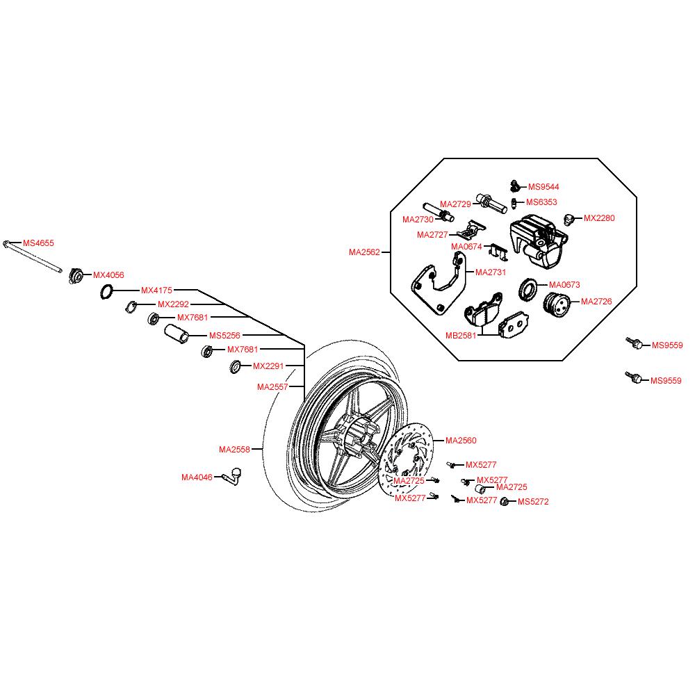 F07 Přední kolo s brzdou - Kymco People S 125