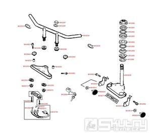 F04 Řidítka, tyč řízení a držáky - Kymco Zing 125 II