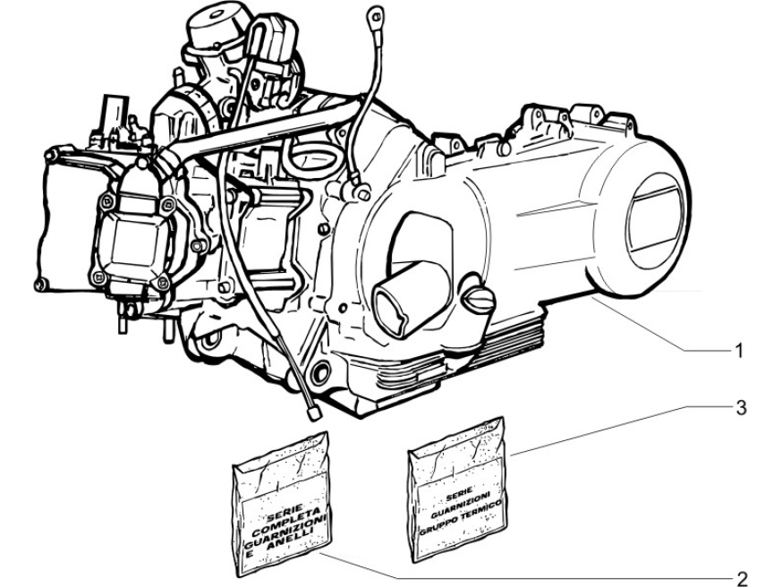 1.02 Motor, těsnění motoru - Gilera Runner 125 VX 4T 2005-2006 UK (ZAPM46100)
