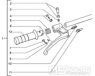T31 Plynová rukojeť, brzdová páčka - Gilera Storm 50ccm 1998-2005 (TEC2T...)