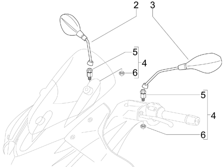 2.45 Zrcátka - Gilera Nexus 125ie 4T LC 2008 (ZAPM35700)