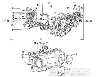 Karter motoru a víko variátoru - Malaguti Madison RS 250 Euro 2