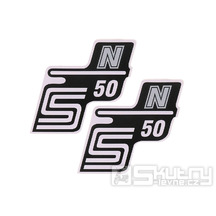 Nápis S50 N samolepicí fólie stříbrná 2 ks pro Simson S50