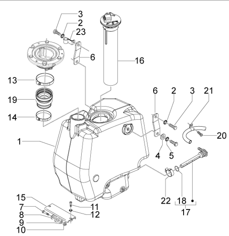 2.47 Palivová nádrž - Gilera Runner 200 ST 4T LC 2008-2011 (ZAPM46401)