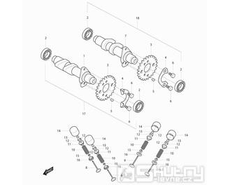 08h Vačková hřídel / Ventily zadní - Hyosung GT 125 R E3