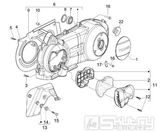 1.15 Kryt variátoru, přívod vzduchu pro variátor - Gilera Nexus 125 4T LC 2007-2008 (ZAPM35700)