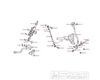 F15 Hlavní brzdový válec, brzdový pedál a páka řazení- Kymco MXU 250 R LG50AE/AD