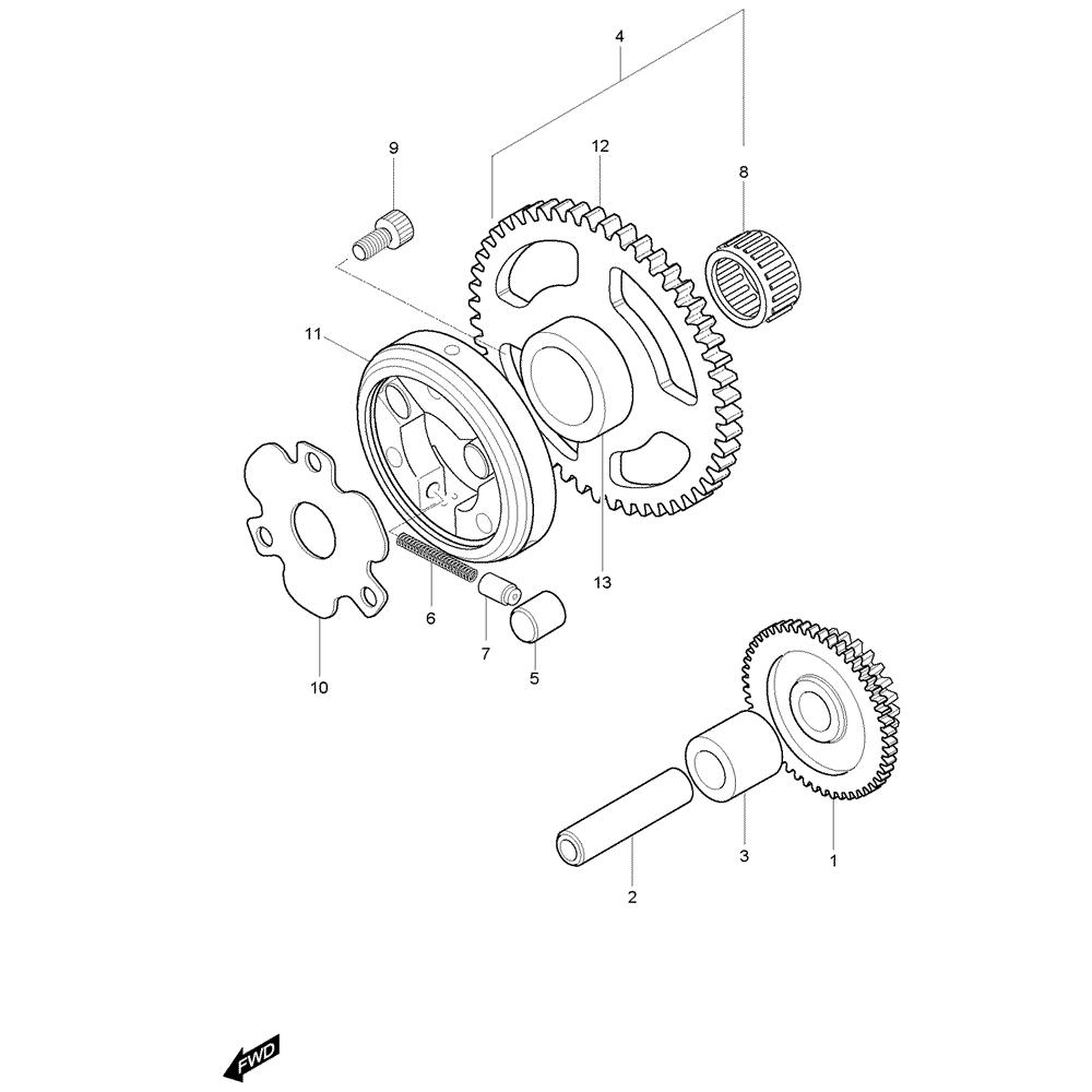 FIG07 Volnoběžka startéru - Hyosung GV 125M C Aquila