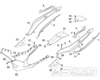 2.32 Boční kapotáž, spojler - Gilera Nexus 500 4T LC 2006-2008 (ZAPM35200)