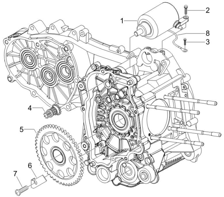 1.20 Elektrický startér motoru - Gilera Nexus 250 4T LC 2006 UK (ZAPM35300)