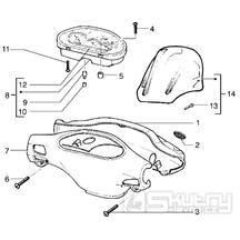 T37 Tachometr, kryt tachometru a řidítek - Gilera Runner 50 do roku 1999 (ZAPC14000)