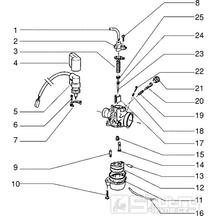 T15 Karburátor (jednotlivé díly) - Gilera Easy Moving 50ccm 2T AC (SSP2T0001001...)