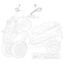 2.45 Zrcátka - Gilera Fuoco 500ccm 4T-4V ie E3 LT od 2013 (ZAPM83100...)