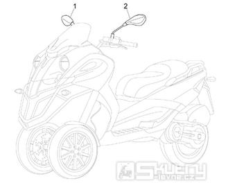 2.45 Zrcátka - Gilera Fuoco 500ccm 4T-4V ie E3 LT od 2013 (ZAPM83100...)