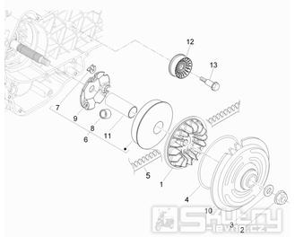 1.13 Řemen variátoru, variátor - Gilera Runner 200 ST 4T LC 2008-2011 (ZAPM46401)