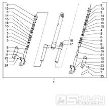 T28 Odpružení předního kola - Gilera Stalker 50 do roku 2005 (ZAPC13000...)