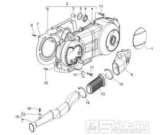 1.15 Kryt variátoru, přívod vzduchu pro variátor - Gilera Runner 200 VXR 4T LC Race 2006 (ZAPM46400)
