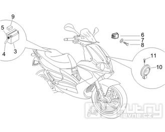 6.05 Baterie, houkačka, relé - Gilera Runner 50 SP 2005-2006 (ZAPC46100)