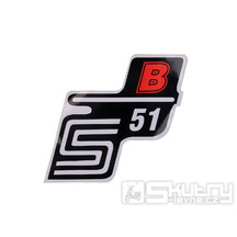 Samolepka nápis S51 B červená pro Simson S51 Enduro [M531, M541, M542]
