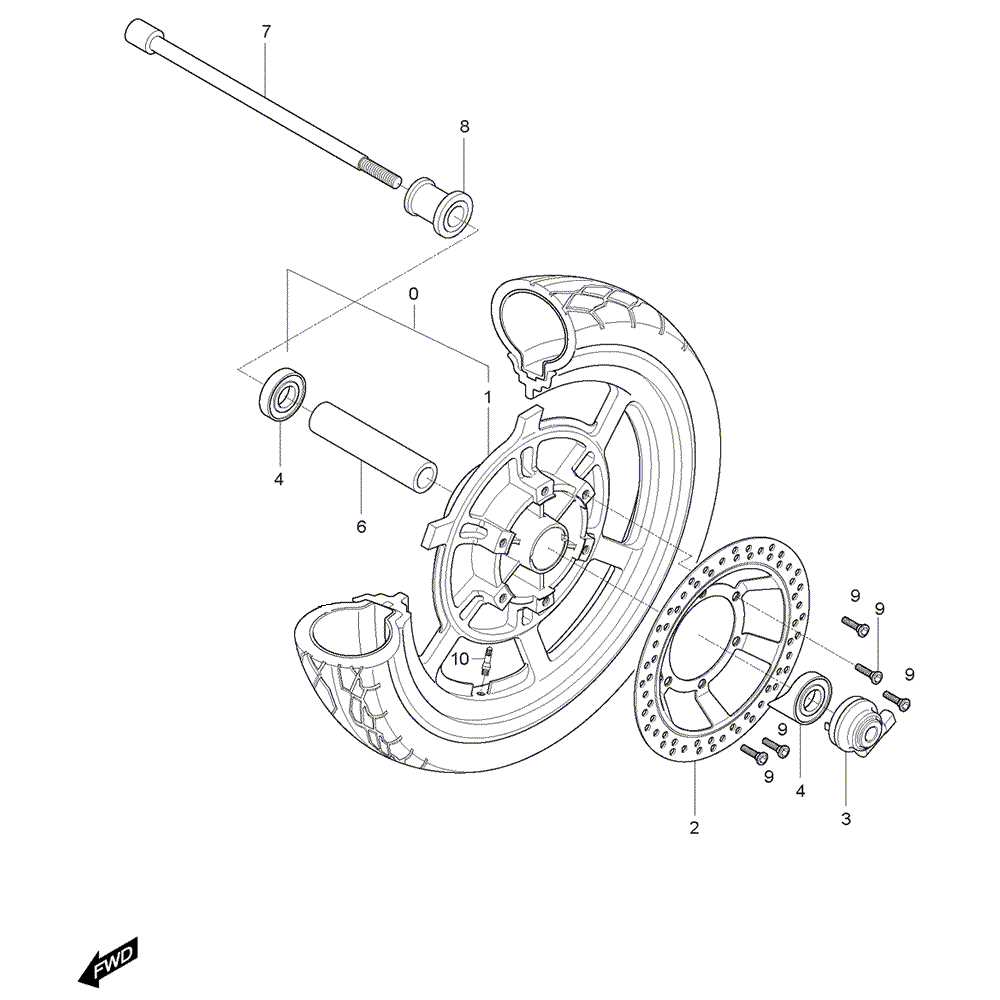 FIG38 Přední kolo - Hyosung GV 125M C Aquila